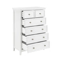 White 6 Drawer Dresser with Metal Handles S91354