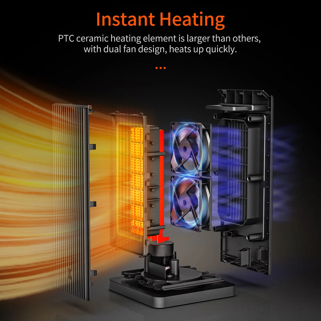 1500W Ceramic Heater with Thermostat and Remote Control P859931
