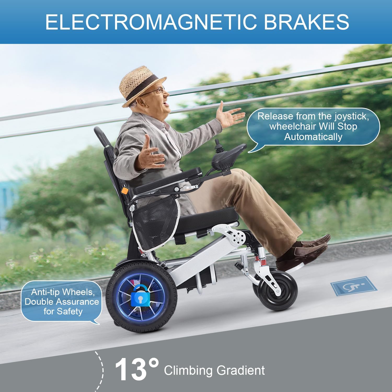 Lightweight Foldable Aluminium Alloy Electric Wheelchair A854