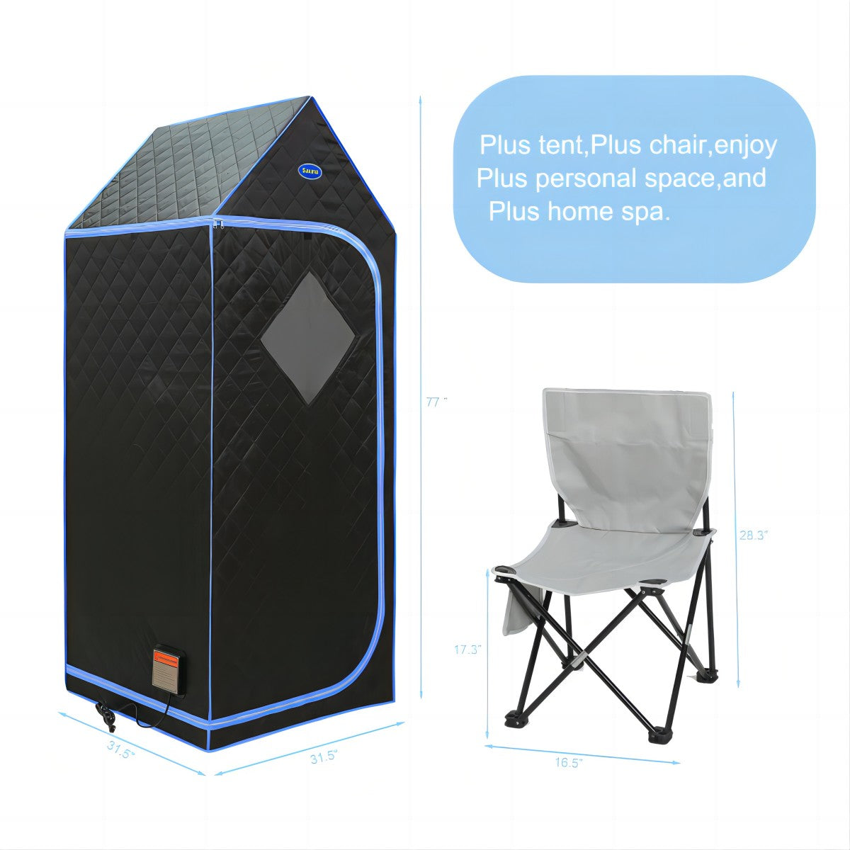 Black Far Infrared Full Body Sauna Tent Z754318