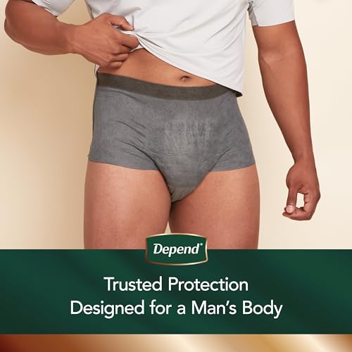 Disposable Incontinence Underwear for Men, Grey, Small/Medium, 20 Count U8926
