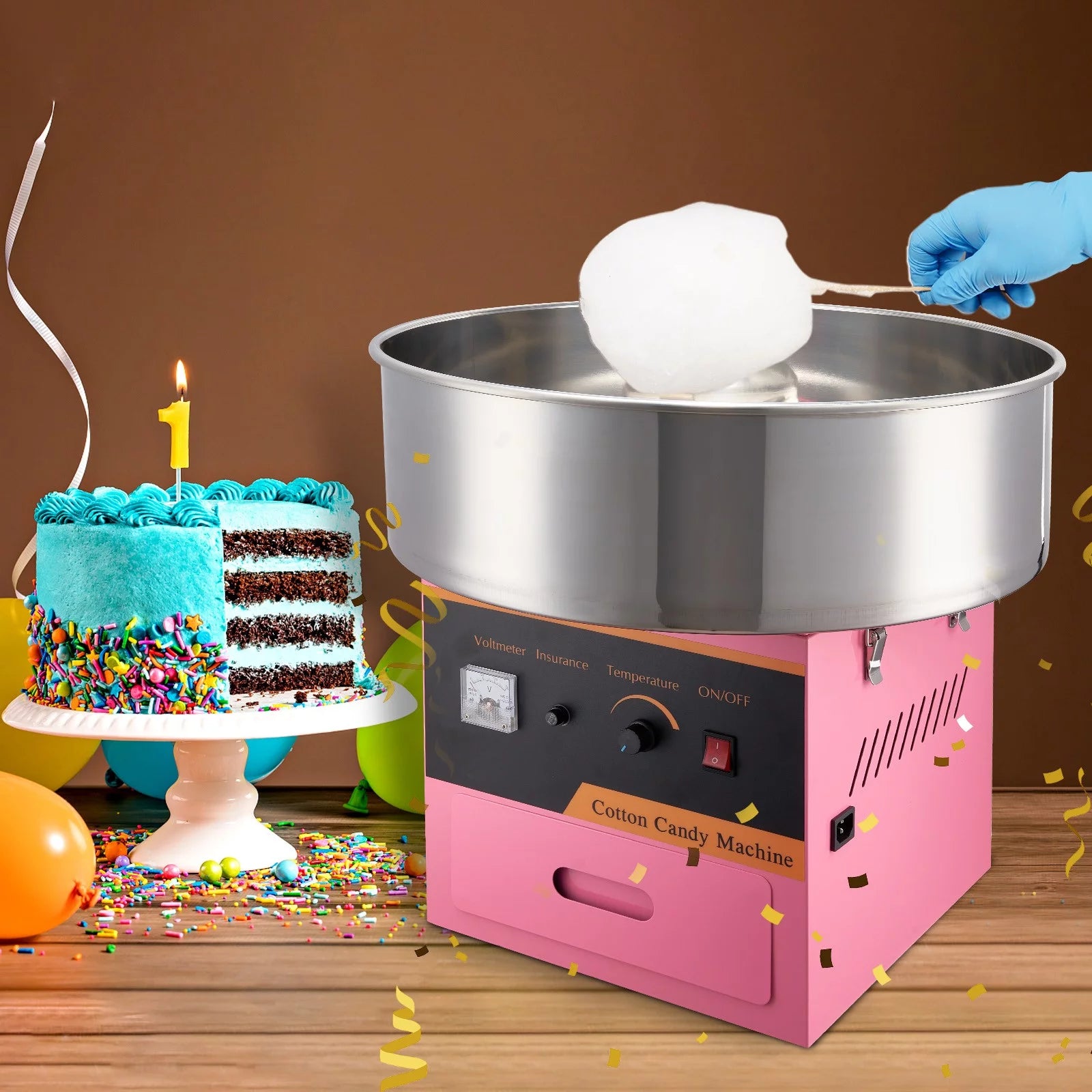 Pink 21 Inch Stainless Steel Cotton Candy Machine W79711