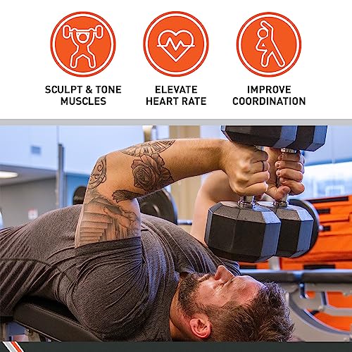 Pair Rubber Encased Hex Dumbbell M46289