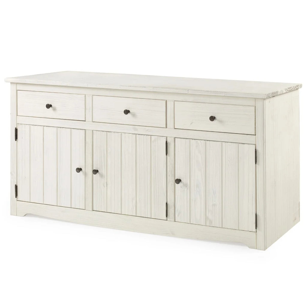 White Distressed Wood Buffet Sideboard J27364