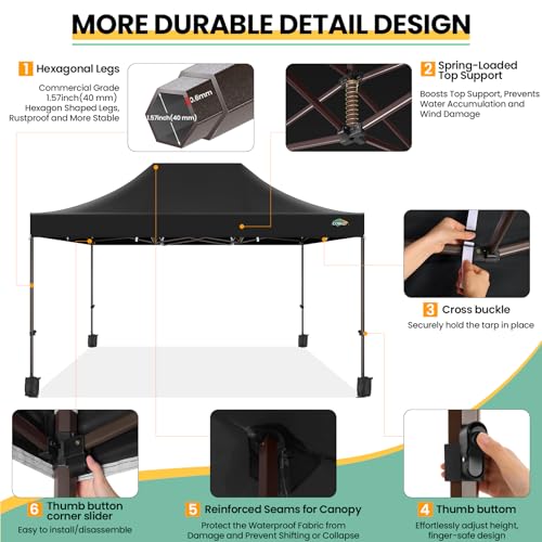 10x20 Pop up Canopy Tent with 6 Sidewalls and Roller Bag X3100