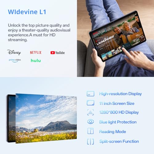 Gray 11 Inch 2-in-1 Tablet with Keyboard T191719