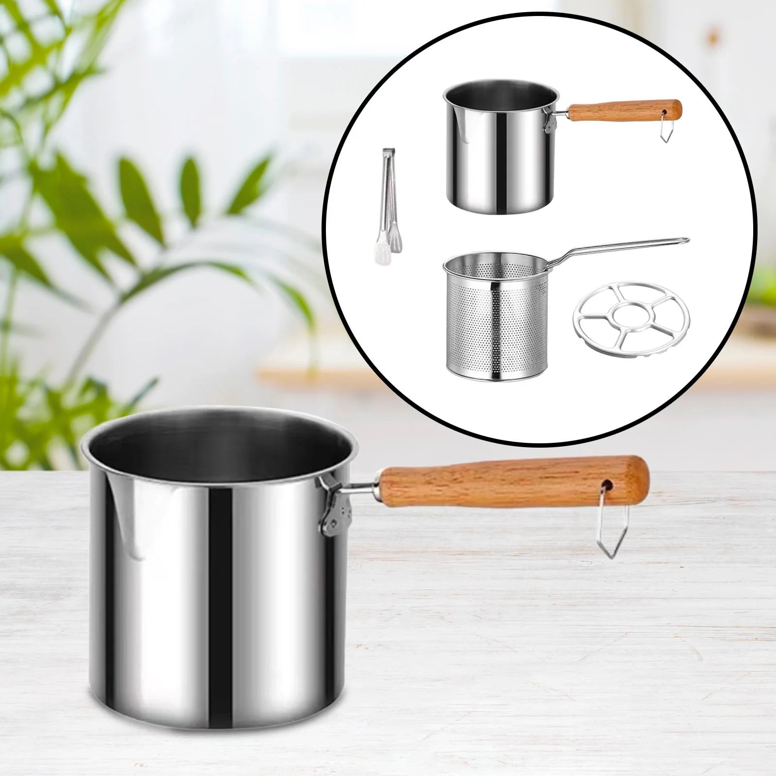 Deep Frying Pot with Strainer Basket with Handle M871