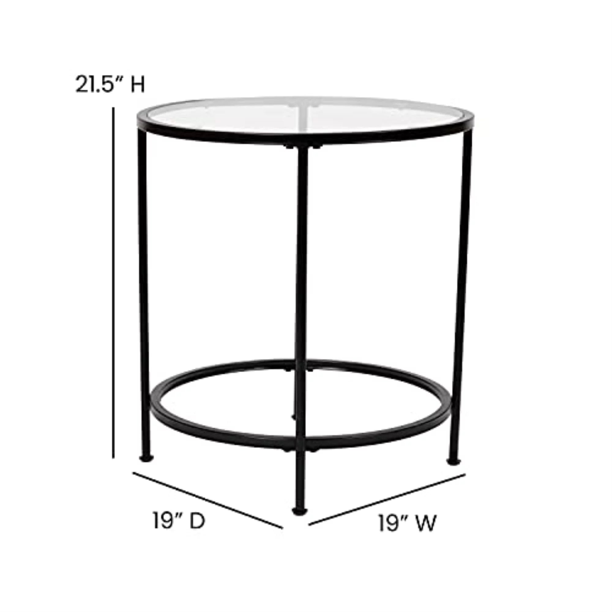 Clear Matte Black End Table Y9591