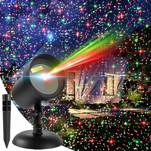 Red & Green Stars Motion Laser Christmas Lights Projector A6530