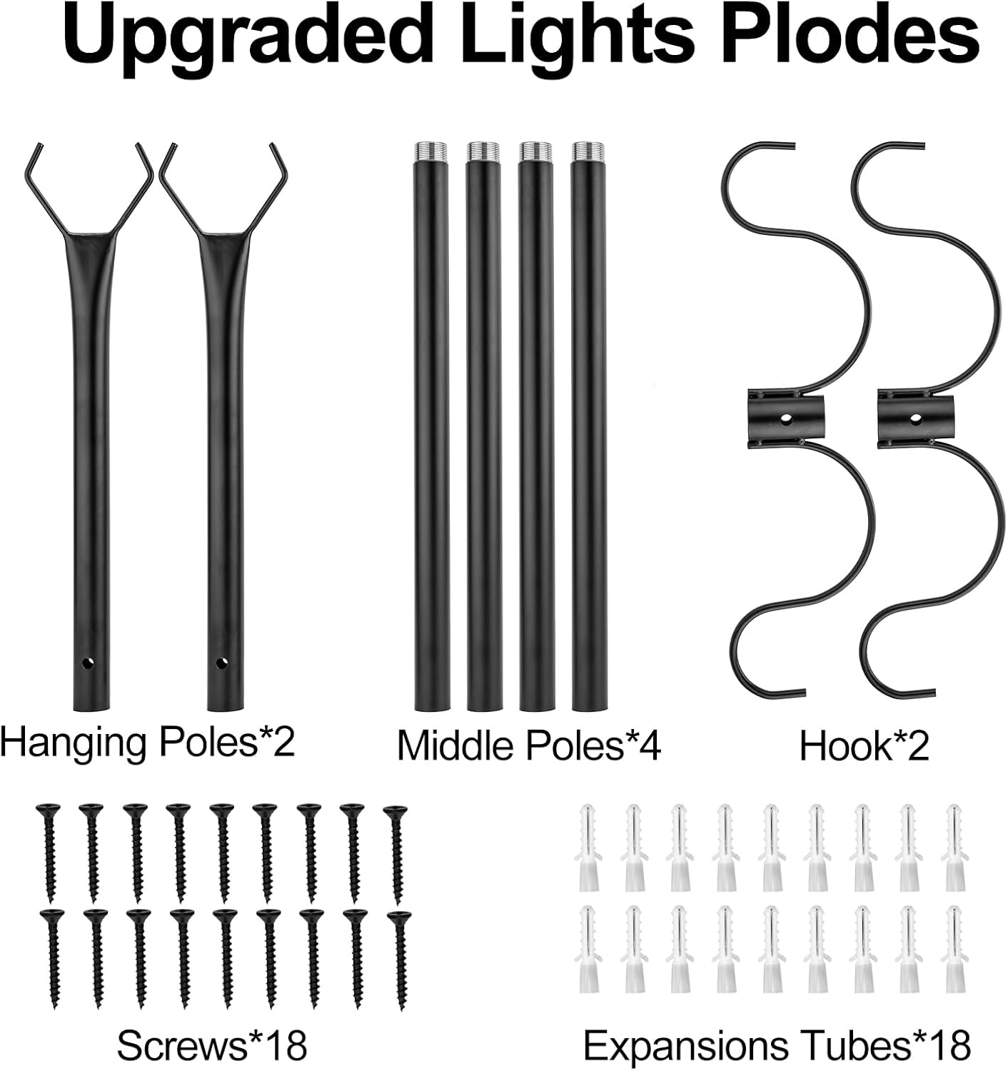 2 Pack Adjustable Metal String Light Poles R804671