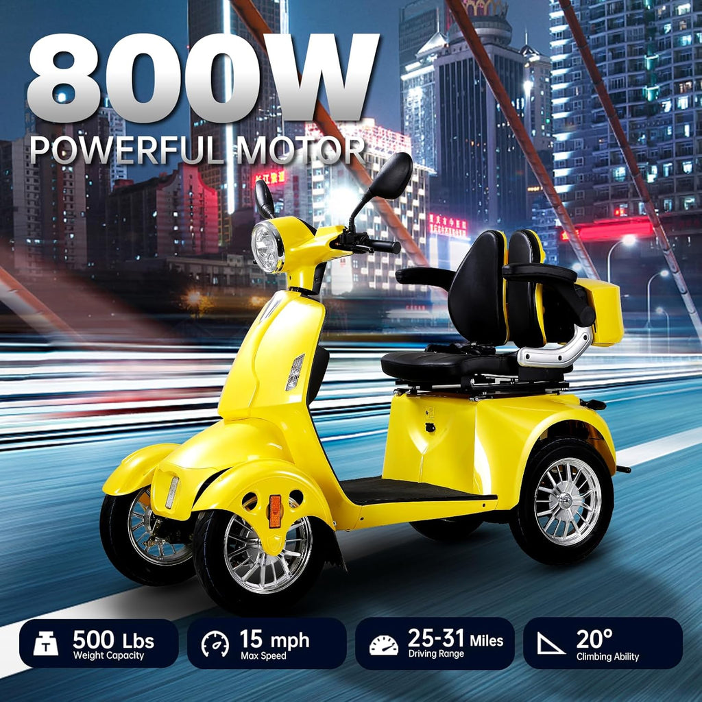 Yellow 4 Wheel Mobility Scooter 500lbs Capacity Z771170