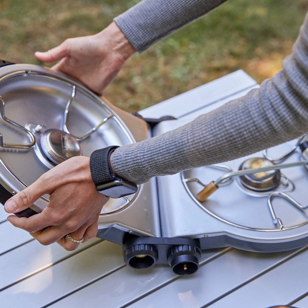 Black 2 Burner Portable Propane Camping Stove Q910