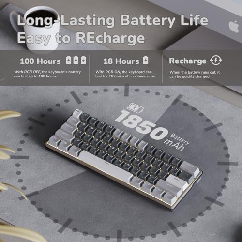 60% Wireless Mechanical Gaming Keyboard with Hot Swappable RGB Y45935