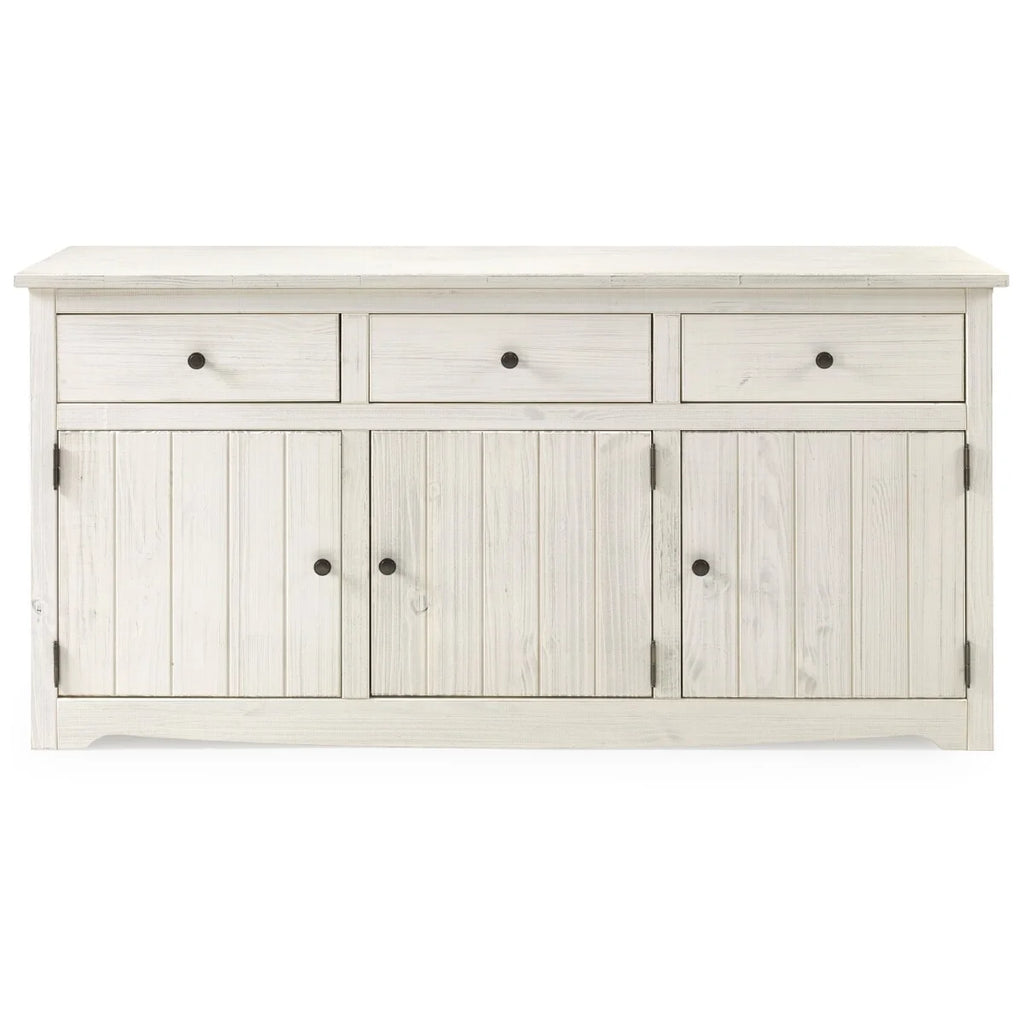 White Distressed Wood Buffet Sideboard J27364