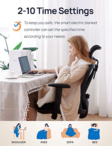 Light Grey 50 x 60 Inch Wearable Heated Throw Blanket R8177