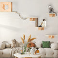 Cat Wall Shelves and Furniture Set with Condos, Perches, Bridge Ladders, Sisal Scratching Posts L406