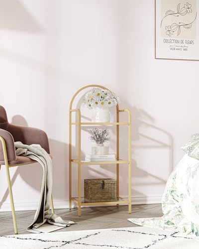 6 Tier Black Tempered Glass Steel Frame Bookcase Y66383