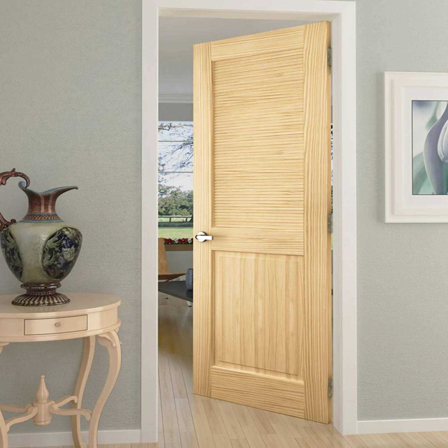 Solid Wood Louvered Slab Door I1420