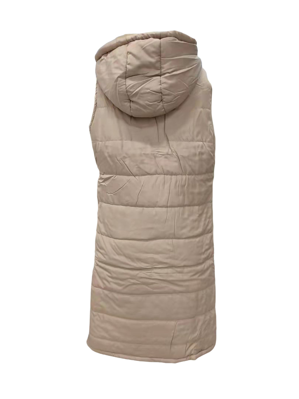 Women's Hooded Down Long Vest Padded Jacket with Pockets U508448