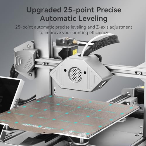 Silver 3D Printer, 5in Touch Screen, Print Size 8.7x8.7x9.8 Inch K93561