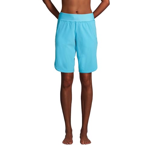 Women's 11" Quick Dry Elastic Waist Board Shorts Swim Cover-up Shorts with Panty Z46521