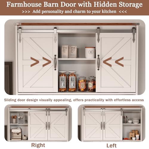 White Kitchen Pantry Cabinet with Charging Station and Microwave Stand K96578
