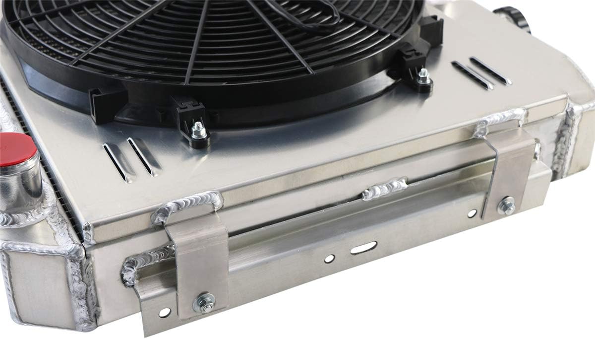 4 Row All Aluminum Radiator with Fan Shroud and Thermostat Relay Kit M4360