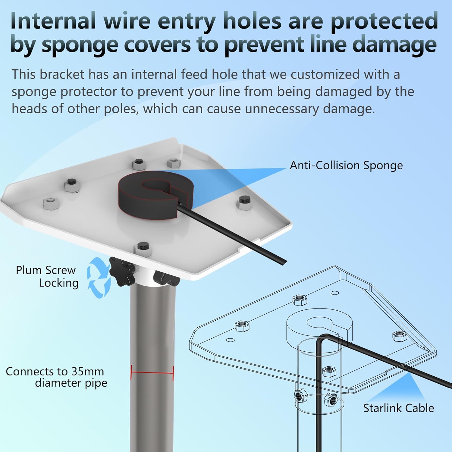 Wall Mount for Starlink Standard Gen3 Dish U681179