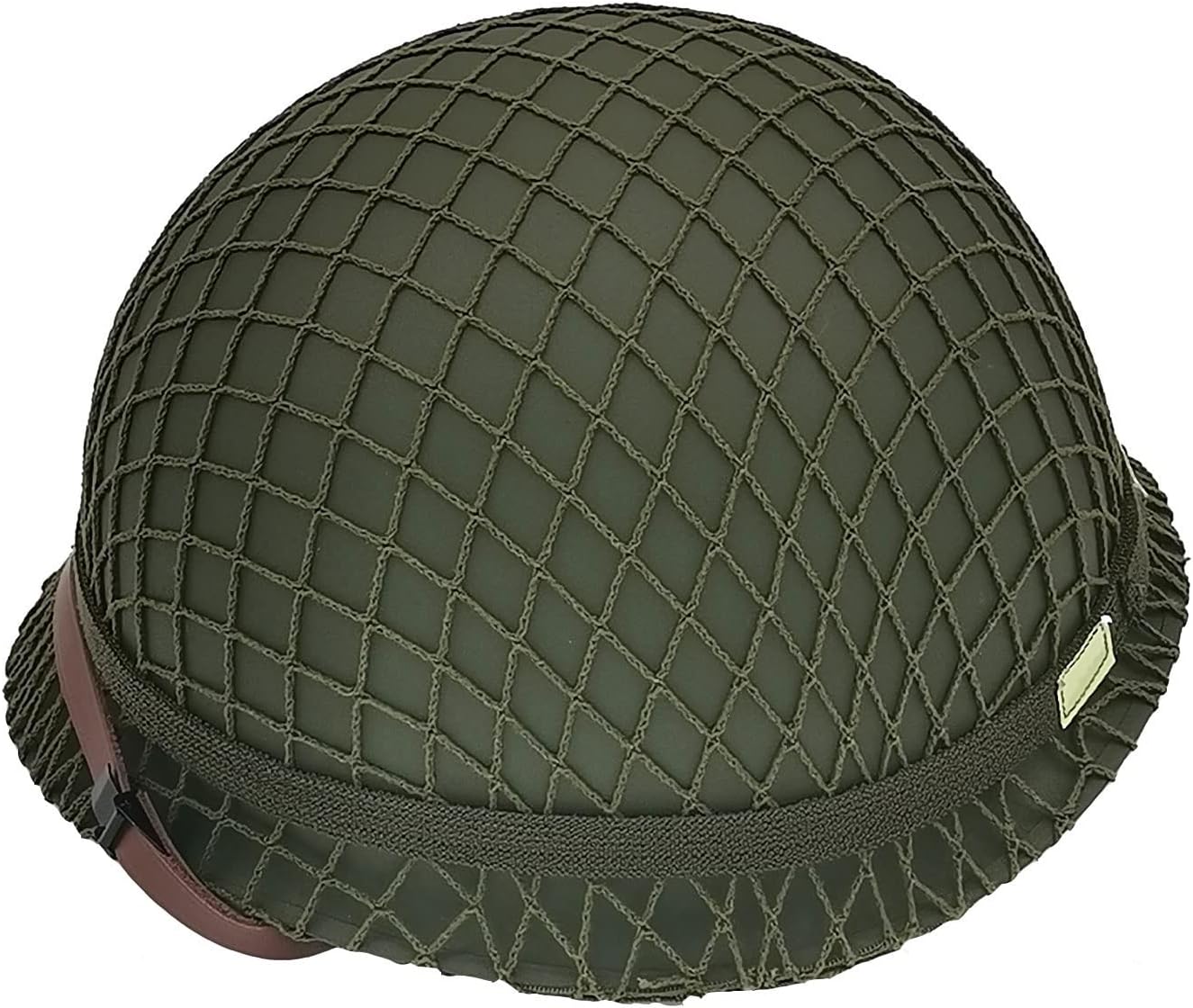 WWII US Army M1 Helmet Metal Steel Shell Replica with Net Canvas Chin Strap Cat Eye Band N267360