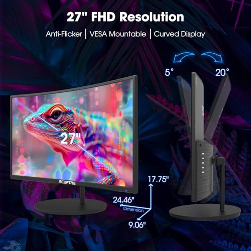 Curved 27" FHD 1080p 75Hz LED Monitor E165721