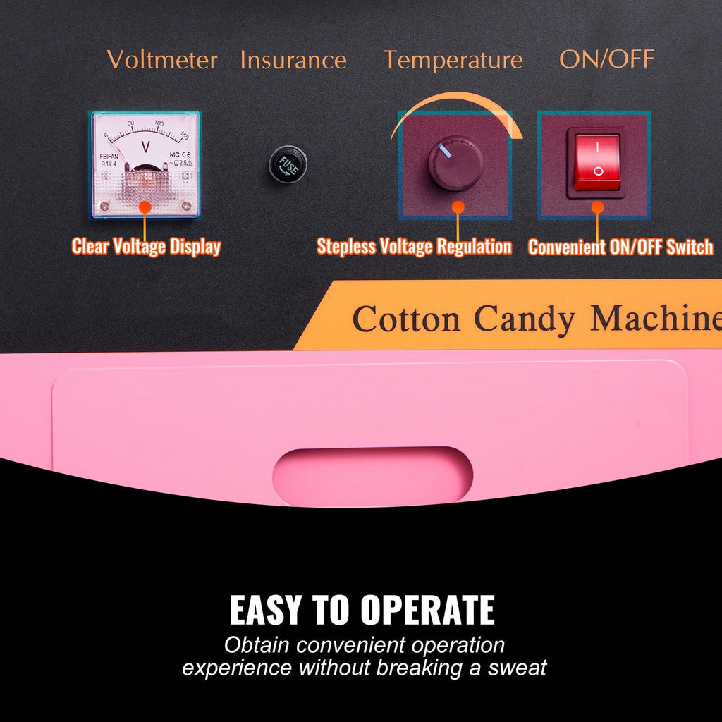 Pink 21 Inch Stainless Steel Cotton Candy Machine W79711