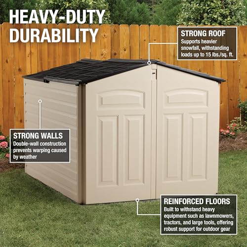 Beige/Brown 5 x 6.5 Ft Resin Outdoor Storage Shed C44976