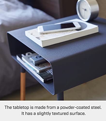 White Side Table with Storage Shelf W28866
