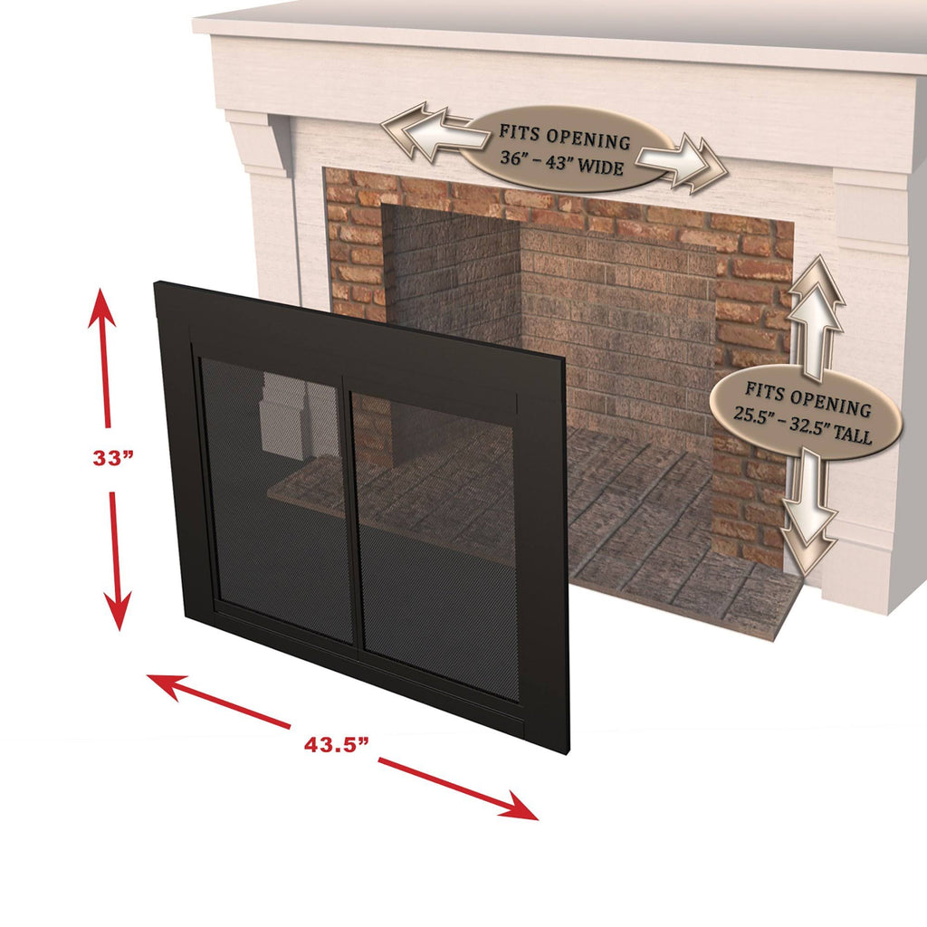 Black Small Fireplace Glass Door L937