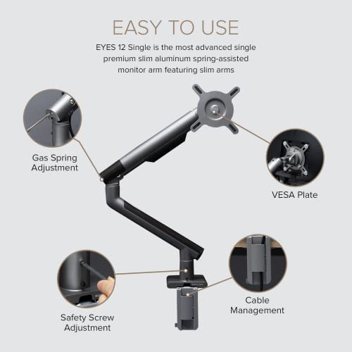 Dual Monitor Arm Mount Stand Desk Adjustable Full Motion VESA 17"-32" Display Grey Black N9234