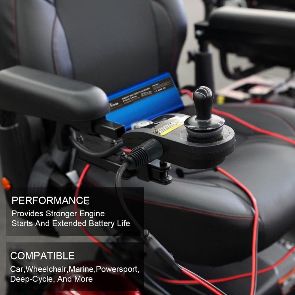 24 Volt 5-Amp Smart Battery Charger Maintainer Desulfator with I/O Switch U877