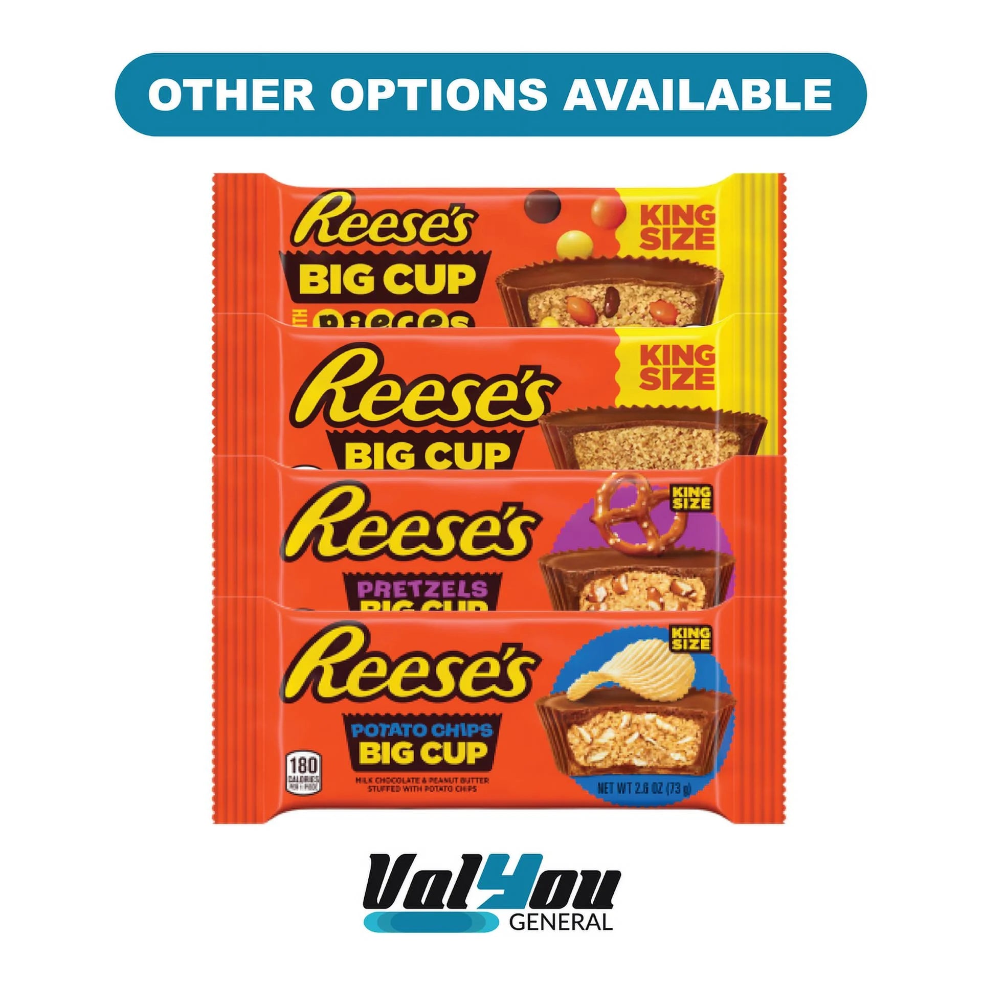 3 Packs Reese's Peanut Butter King Size Big Cups 2.6oz B5714