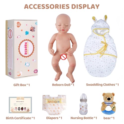 16 Inch Full Platinum Silicone Reborn Baby Doll M6048