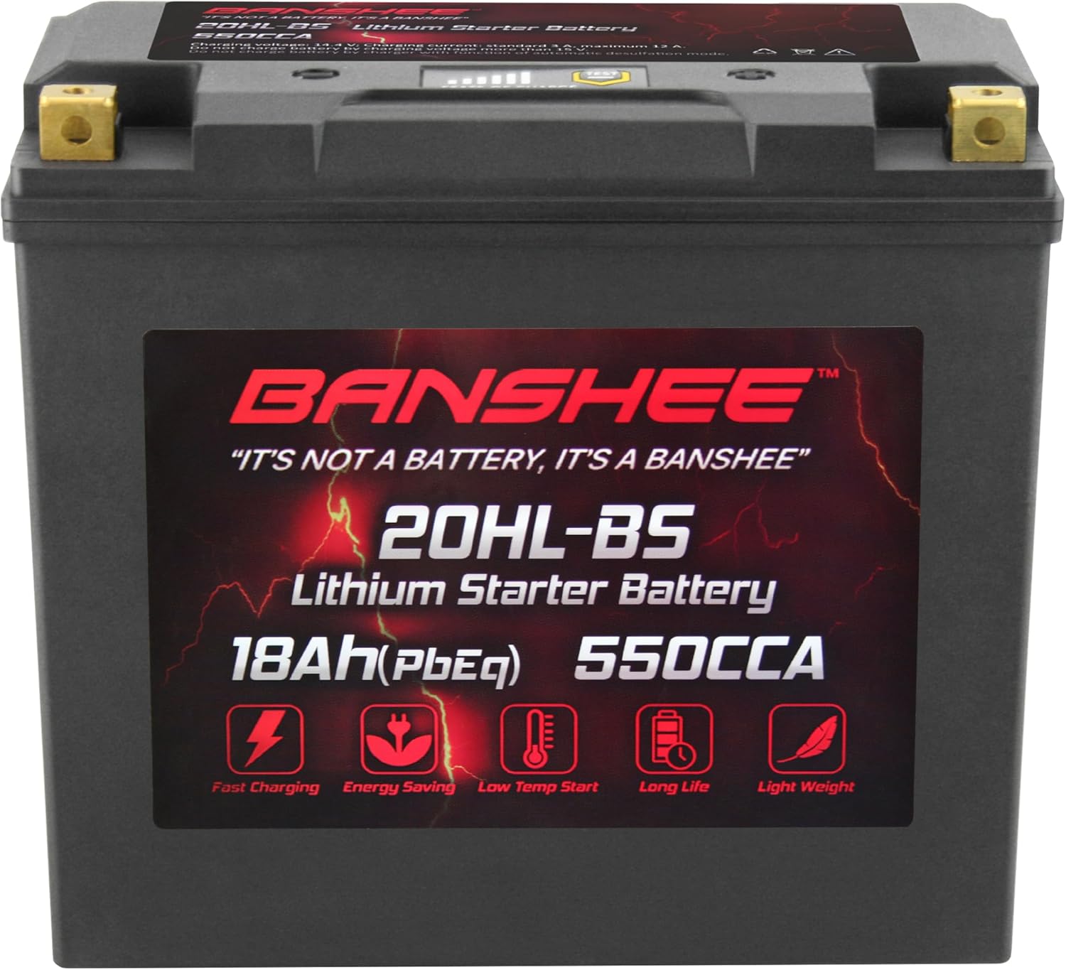 Lithium Motorcycle Powersport Battery YTX20L-BS 12.8V 18AH 550 CCA with BMS N6737