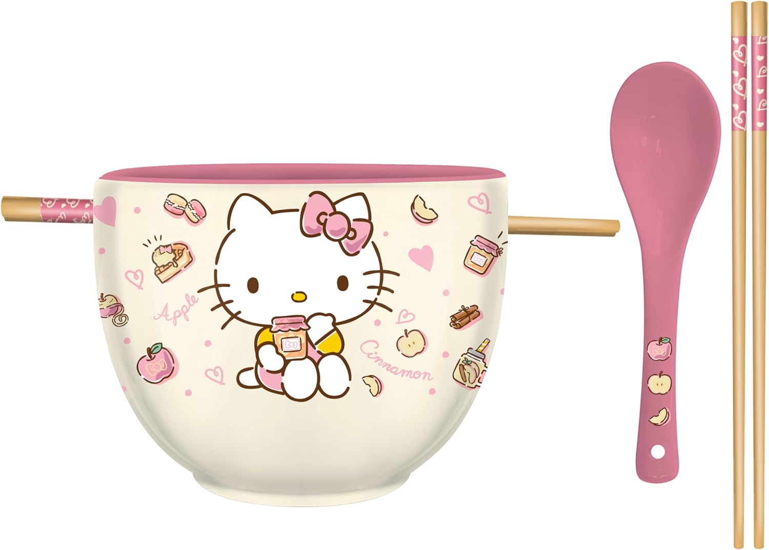 20 Ounce Ceramic Ramen Noodle Rice Bowl with Chopsticks and Spoon K49302