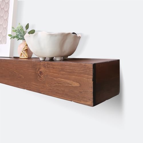 Rustic Real Wood Floating Mantle Shelf X25031