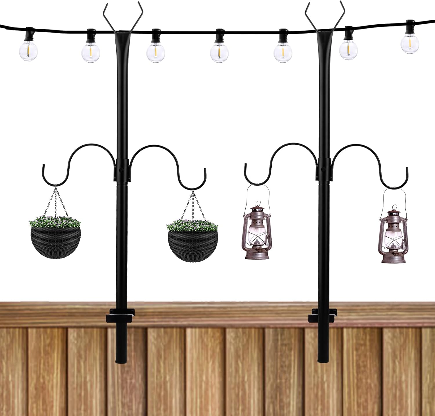 2 Pack Adjustable Metal String Light Poles R804671