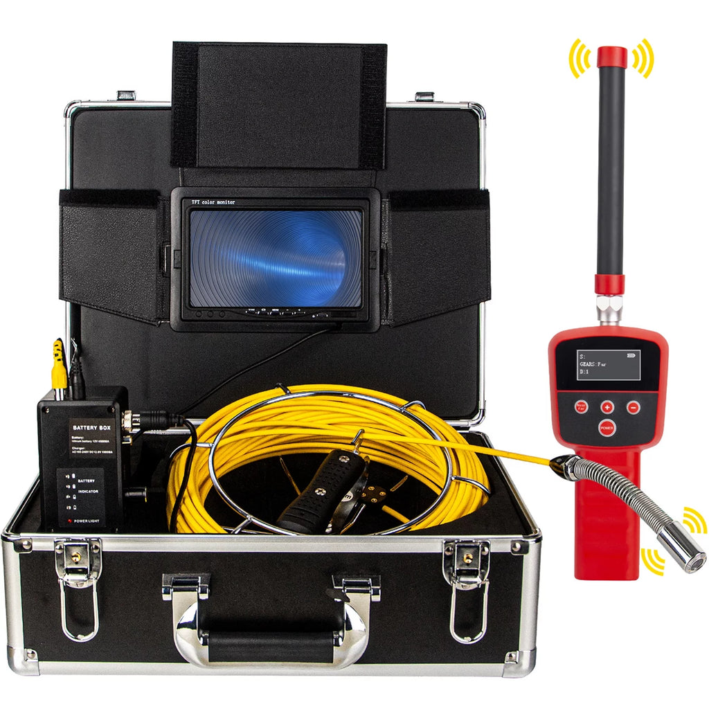 165' Cable Waterproof IP68 Sewer Camera with 512Hz Sonde Transmitter & Receiver T38692