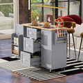White Kitchen Island with Drop Leaf and 3 Drawer Y7646