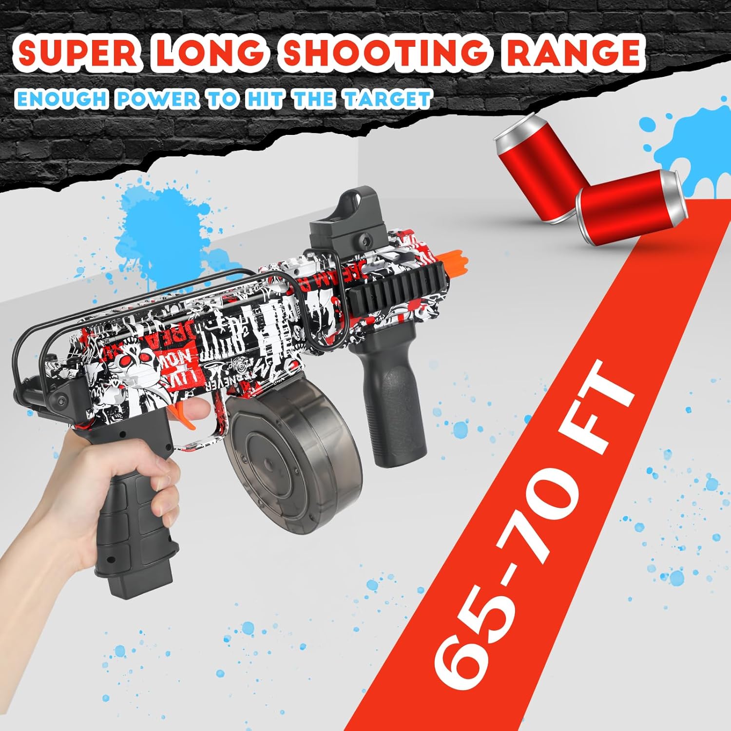 Red Electric Gel Ball Blaster with 10,000 Gel Beads Y20017