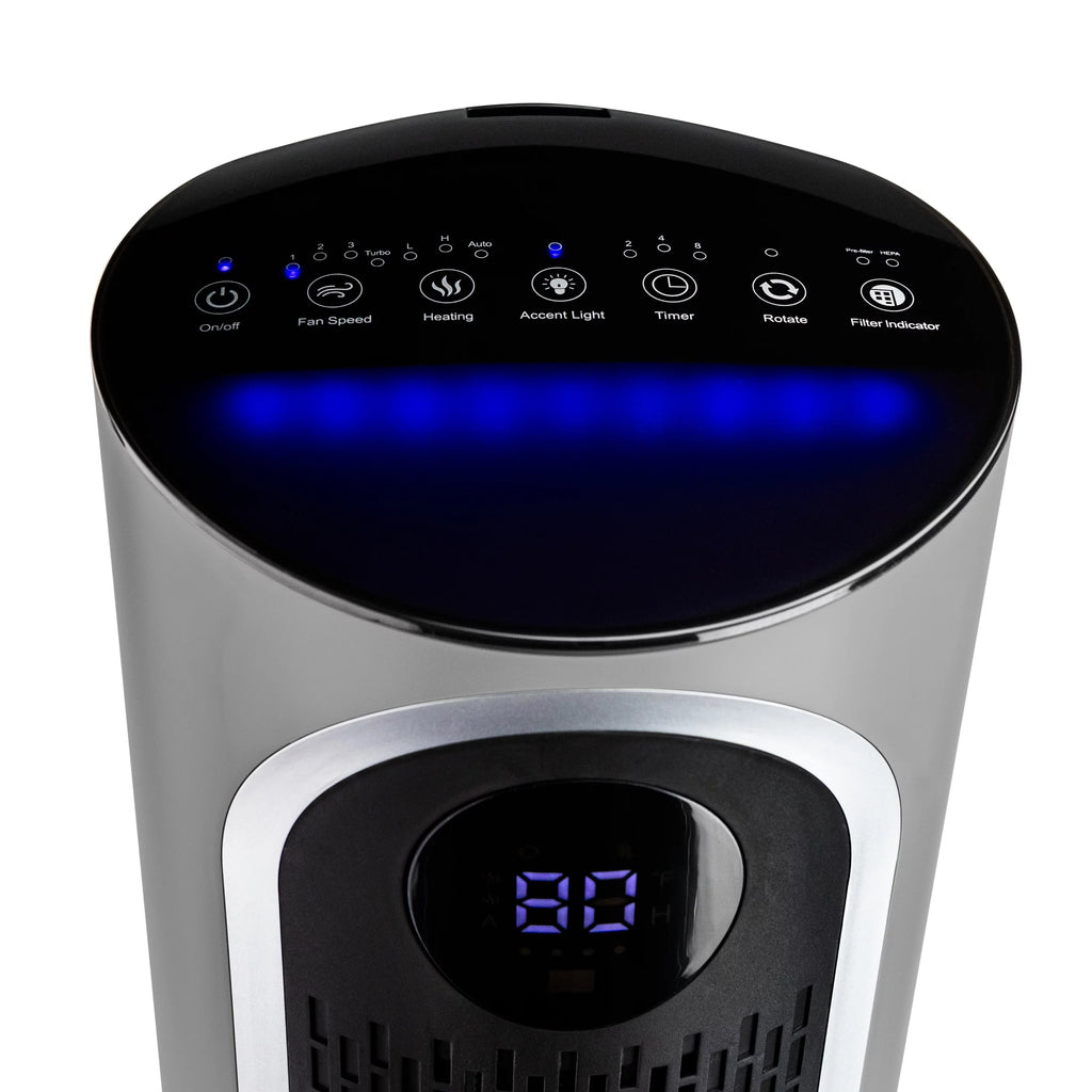 Gray 2 in 1 Air Purifier & Heater with HEPA Filtration C140324