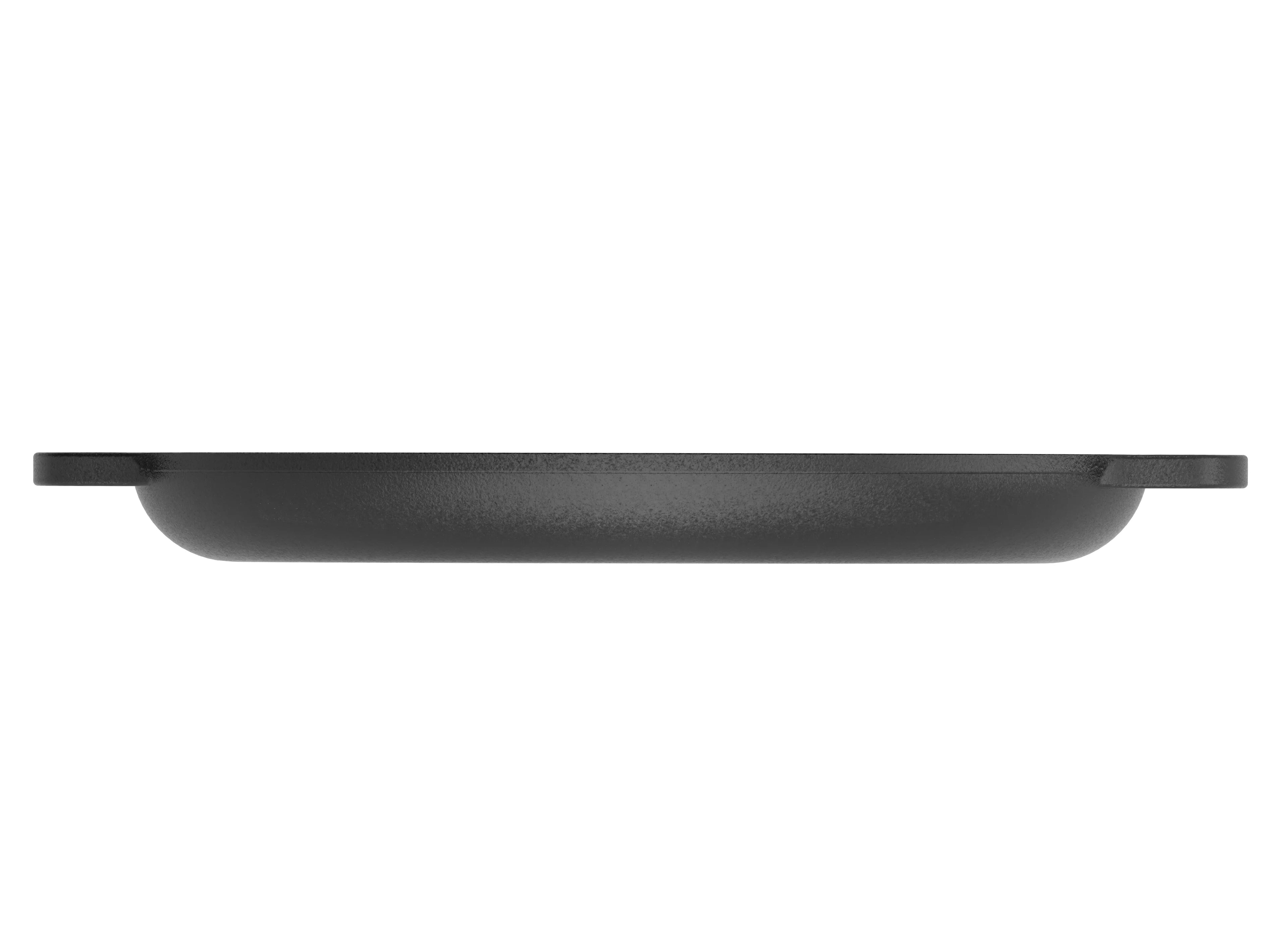 Black 12 in x 14 in x 1 in Cast Iron Baking Pizza Pan O698