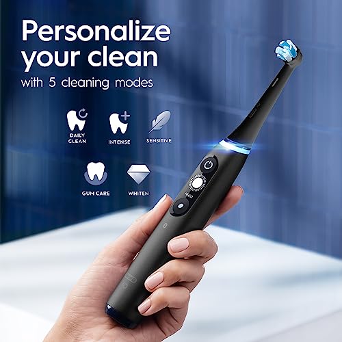 Black Rechargeable Electric Toothbrush with 5 Cleaning Settings, 2 Replacement Heads, Travel Case N89516