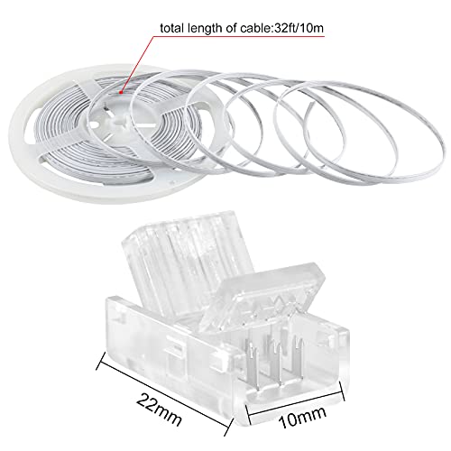 4 Pin 10mm LED Strip Connector Kit 32.8ft 5 Pcs W646689