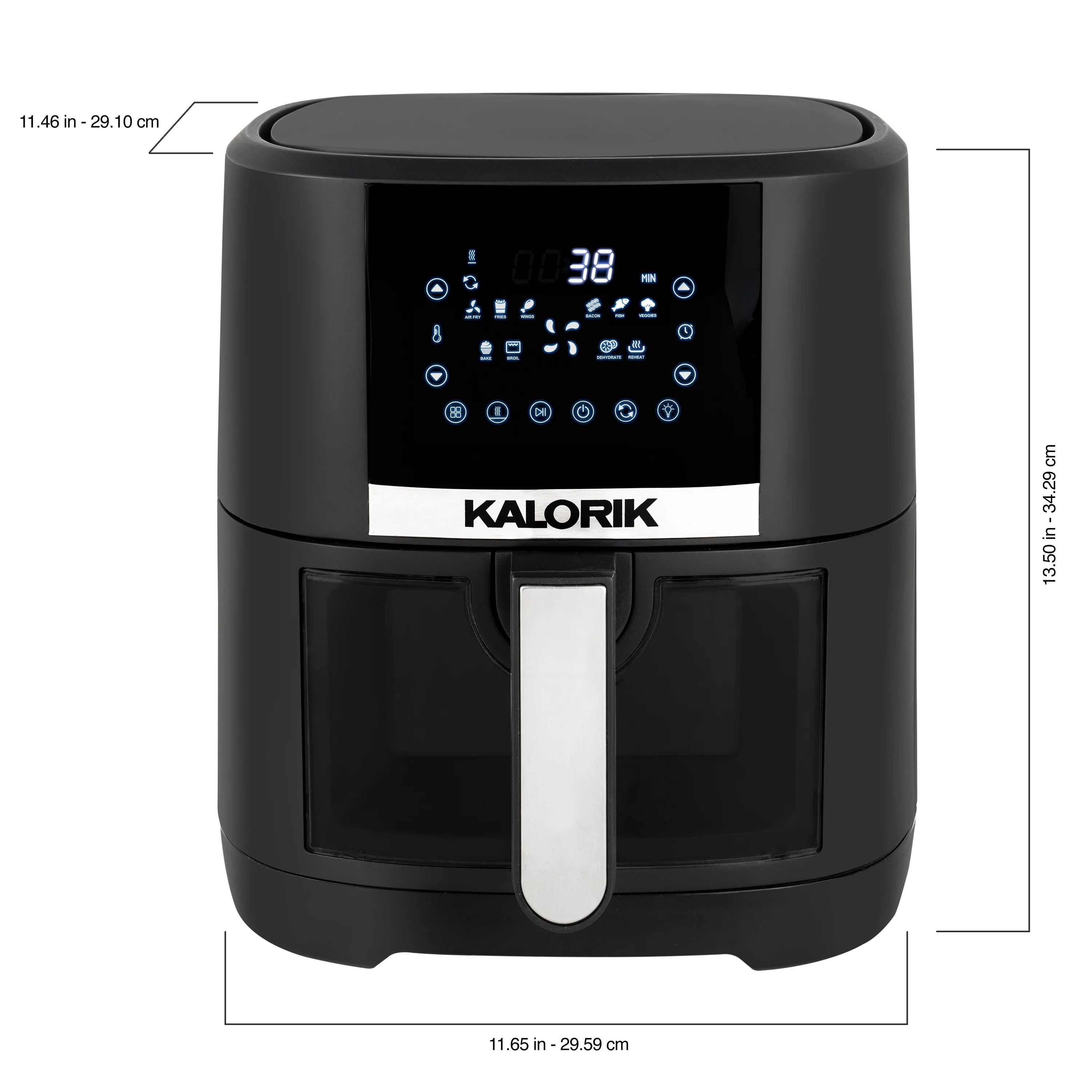 5 Quart Digital Air Fryer with Viewing Window, Black S31466
